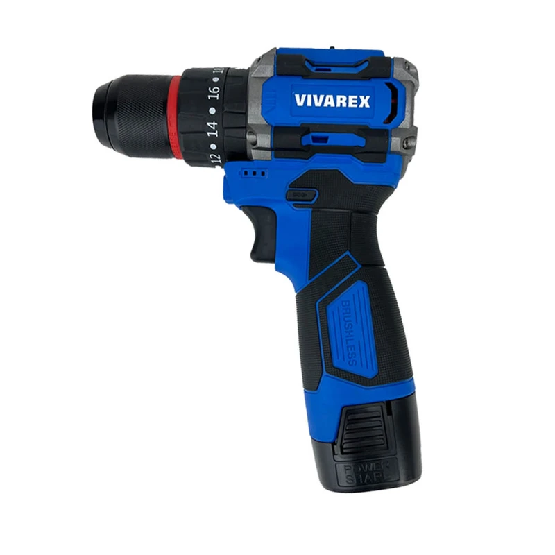 دریل شارژی چکشی 16ولت دو باطری ویوارکس موتور براشلس VR1610V-21BL