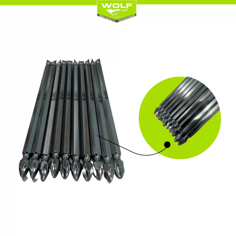 نوک پیچ گوشتی یک سر چهارسو یک سر دوسو 15 سانت ولف s2