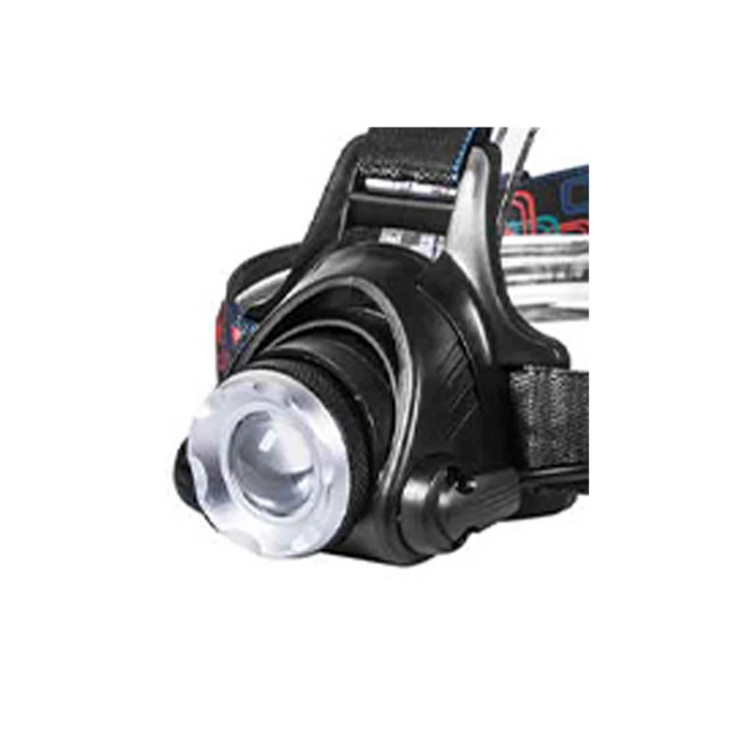 LED headlamp with adjustable strap and external battery pack